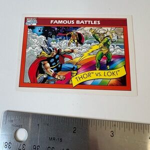 1990 Marvel Trading Card 122 Thor Vs Loki